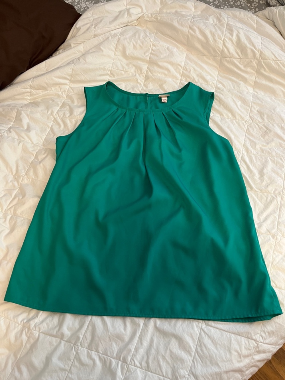 Merona Green Pleated Neck Shell
